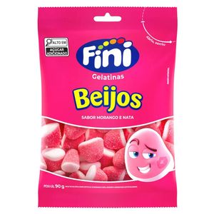 Bala Gelatinosa Fini Beijos de Morango 90g
