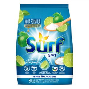 Sabão em Pó Surf 5 em 1 Limão e Bicarbonato 800g