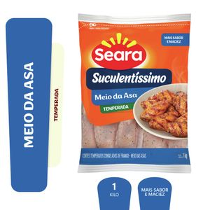 Meio da asa de frango Temperada Suculentíssimo Seara IQF 1kg