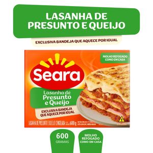 Lasanha de Presunto e Queijo Tomate Seara 600g