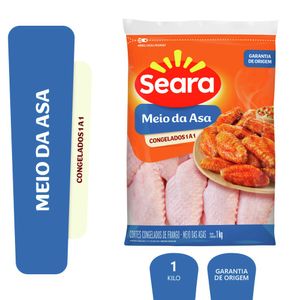 Meio da asa de frango Seara IQF 1kg