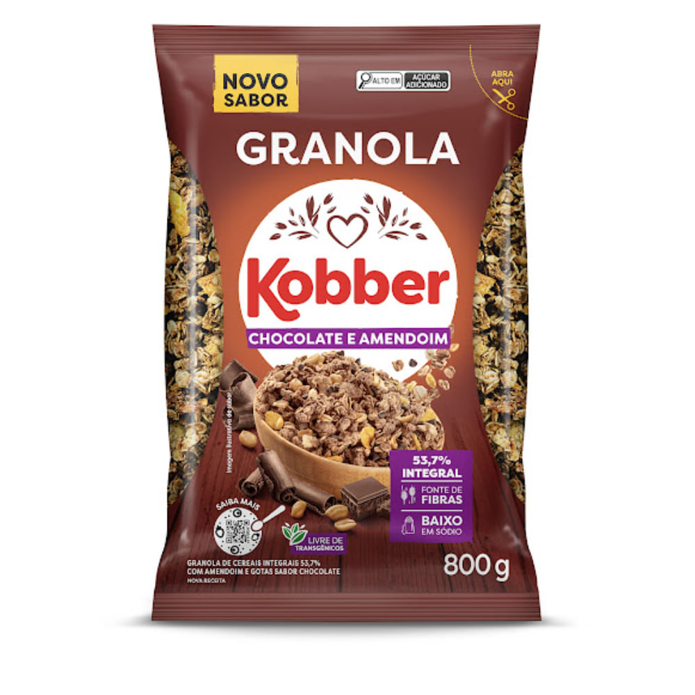 Granola Kobber 800g Chocolate e Amendoim
