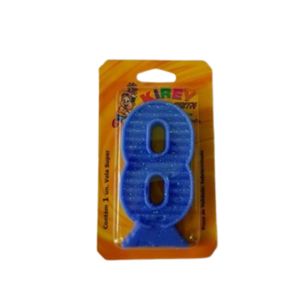 Vela de Aniversário Kirey Azul N°8