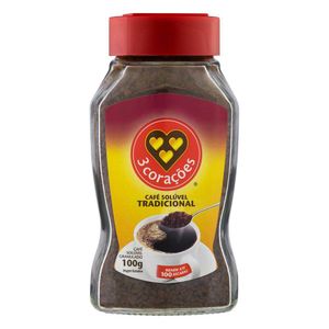 Café Solúvel Tradicional 3 Corações 100g