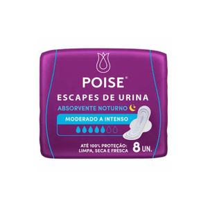 Absorvente Noturno Escape Urina Poise 8 Un