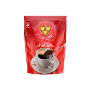 Café Solúvel Em Pó Extraforte 3 Corações Sachê 40G