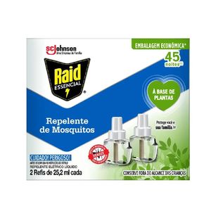 Repelente De Mosquito Elétrico Com 2 Refis De 25,2Ml Cada Raid