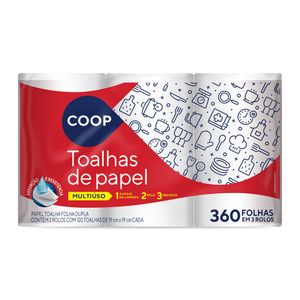 Papel Toalha Coop 3 Rolos com 360 Folhas