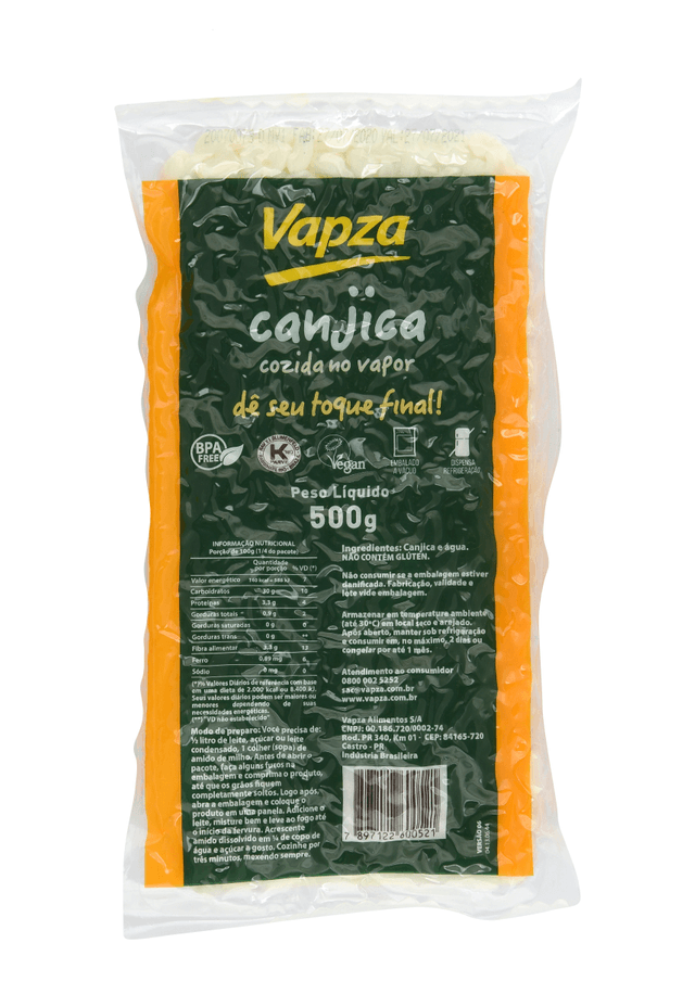 Canjica Amarela Vapza Cozida no Vapor 500g - Supermercado Coop