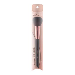 Pincel Para Pó Facial Preto E Rosé Lanossi