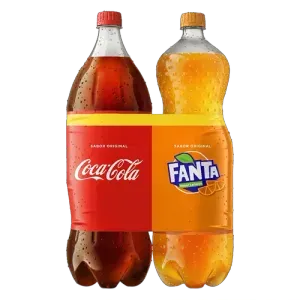 Kit Refrigerante Coca-Cola + Fanta Laranja 2 Litros