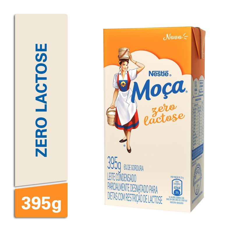 Leite Condensado Semidesnatado Zero Lactose Moça Caixa 395g