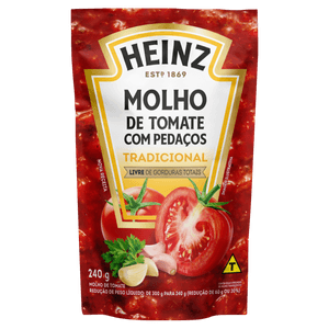 Molho de Tomate com Pedaços Tradicional Heinz Sachê 240g