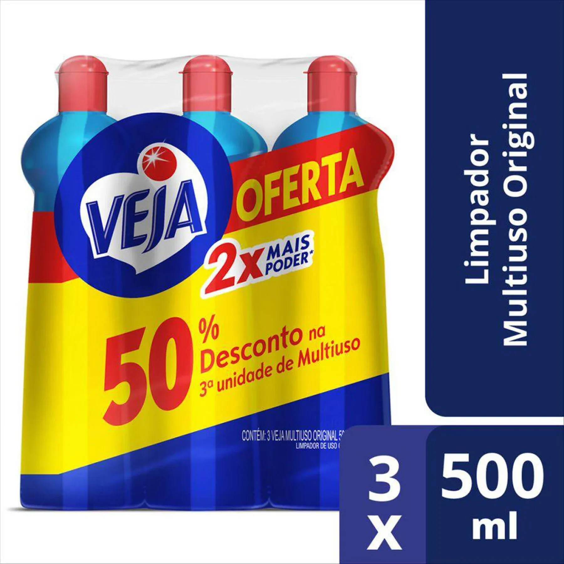 Pack Limpador Multiuso Veja Original 500ml com 3 Unidades