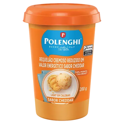 Requeijão Cremoso Cheddar Light Polenghi 200g - Supermercado Coop